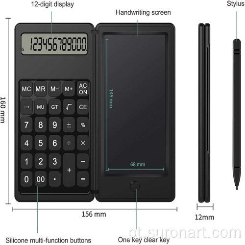 Calculadora mágica de tela LCD com bloco de notas